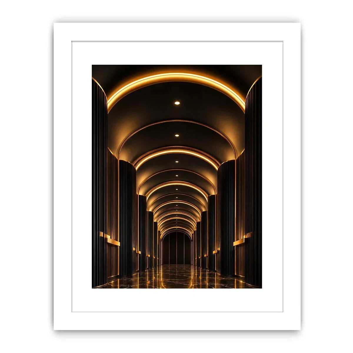   black gold arch canvas print entryway