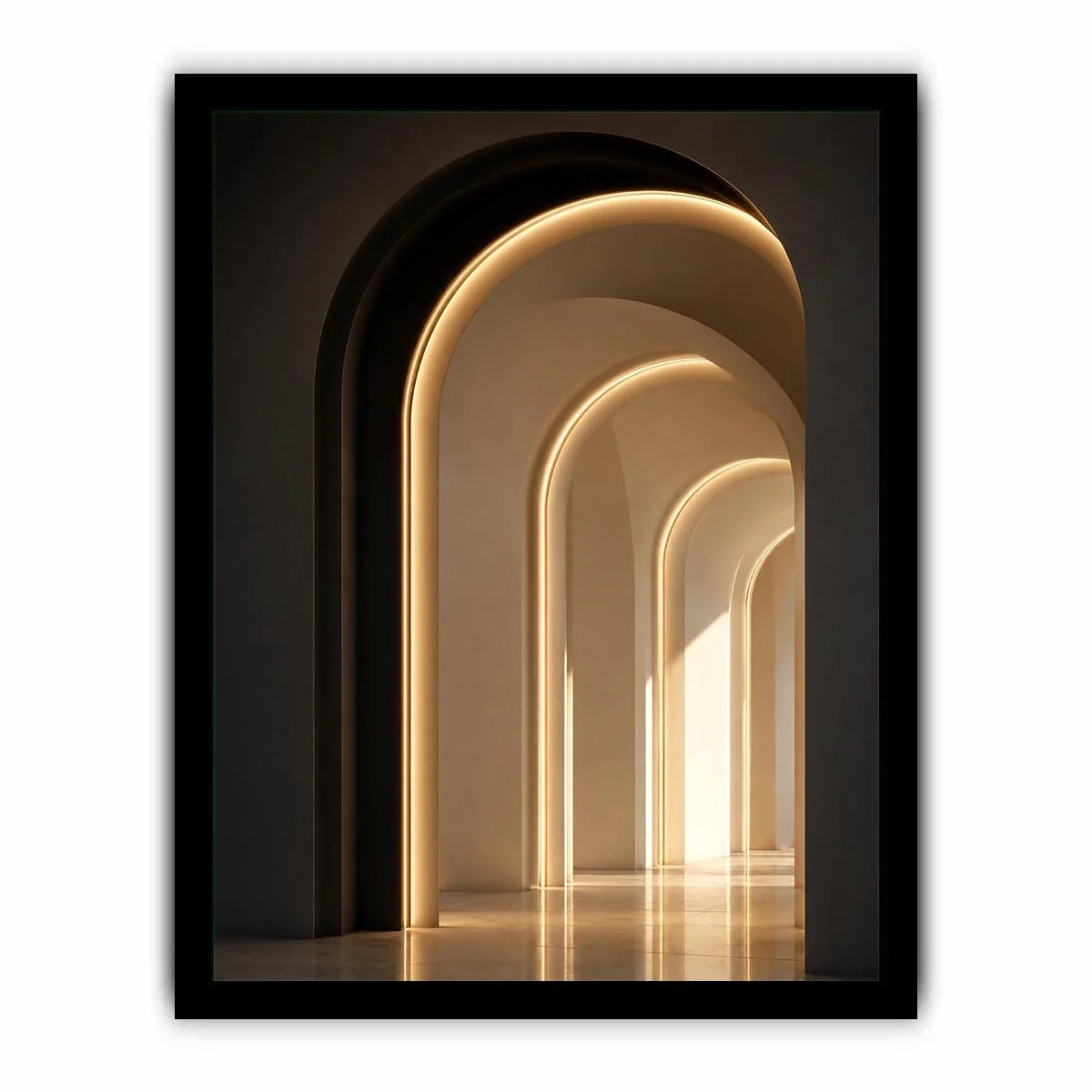   neutral arch canvas art modern hallway