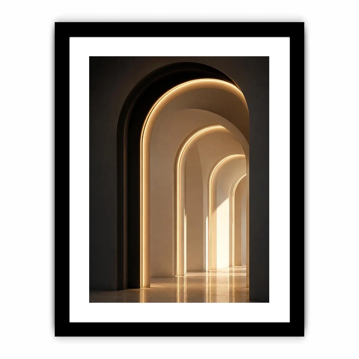   neutral arch canvas art modern hallway