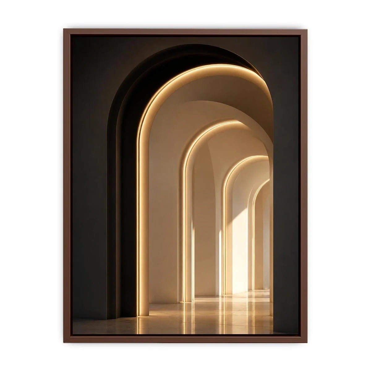   neutral arch canvas art modern hallway