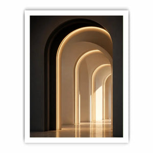   neutral arch canvas art modern hallway
