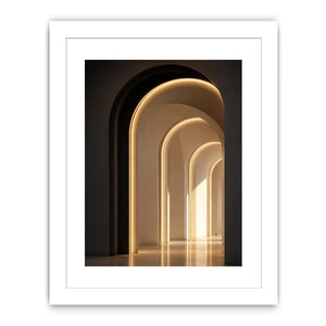   neutral arch canvas art modern hallway