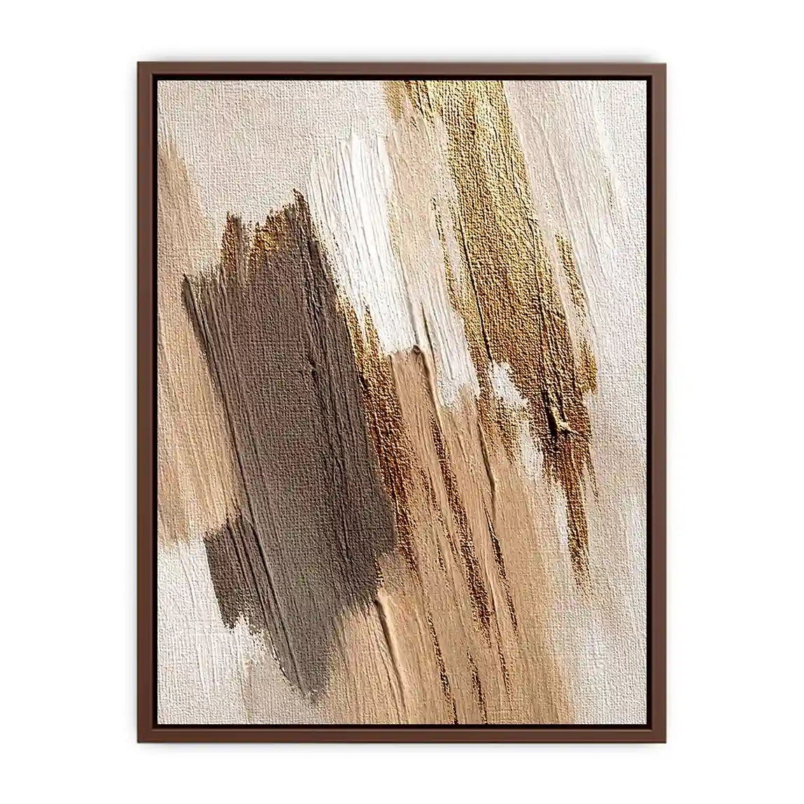   neutral gold abstract canvas bedroom