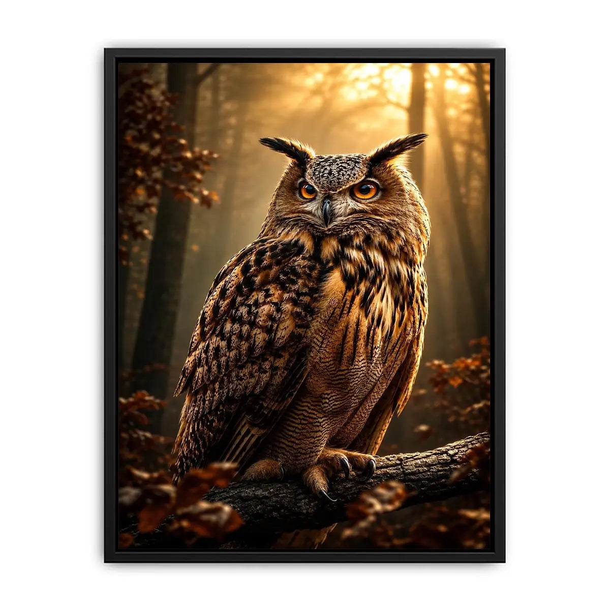   owl canvas print rustic office decor