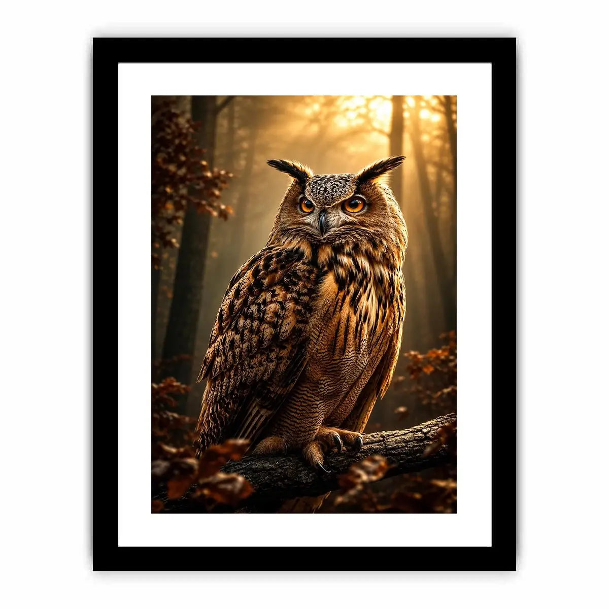   owl canvas print rustic office decor