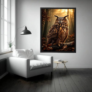   owl canvas print rustic office decor