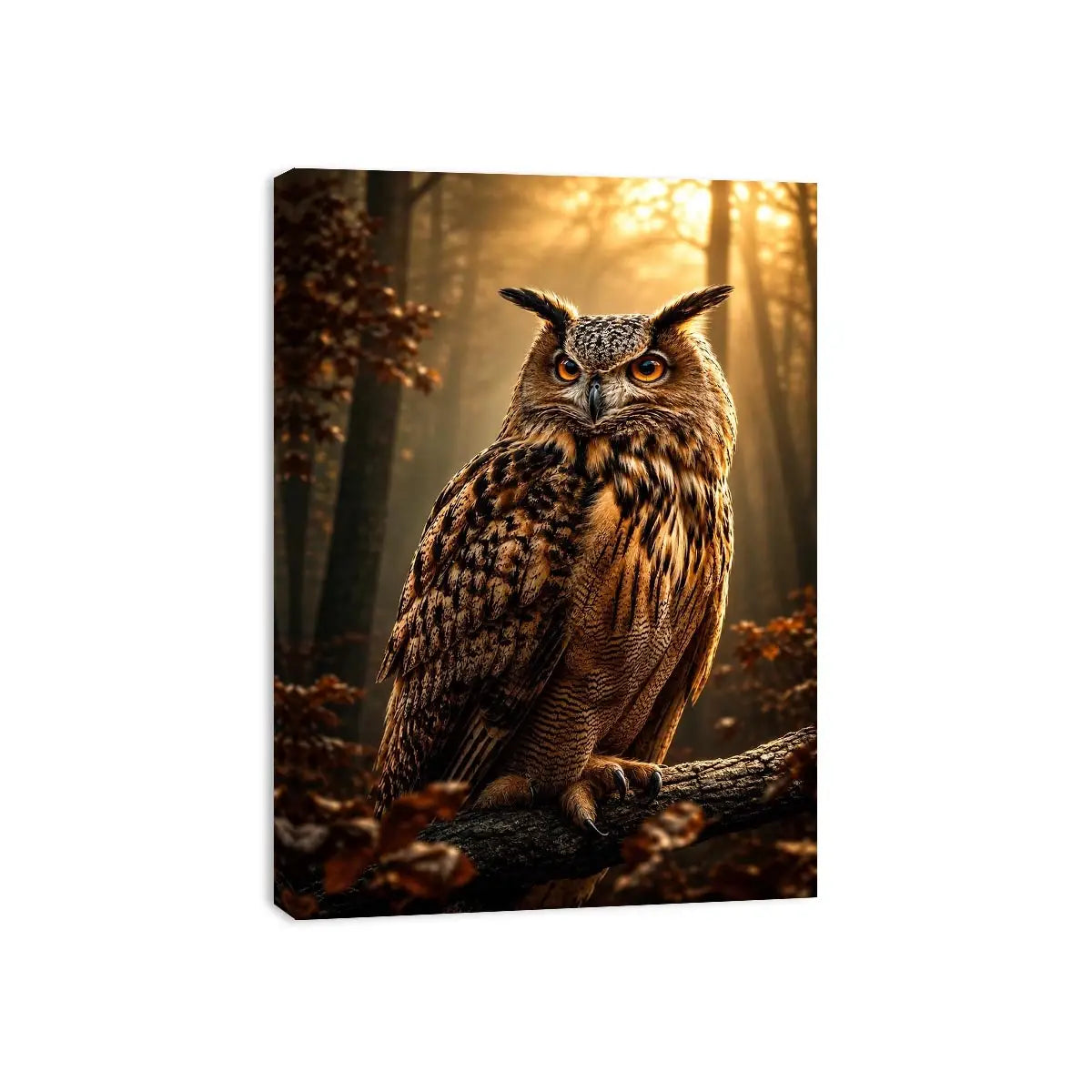   owl canvas print rustic office decor