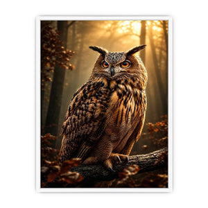   owl canvas print rustic office decor