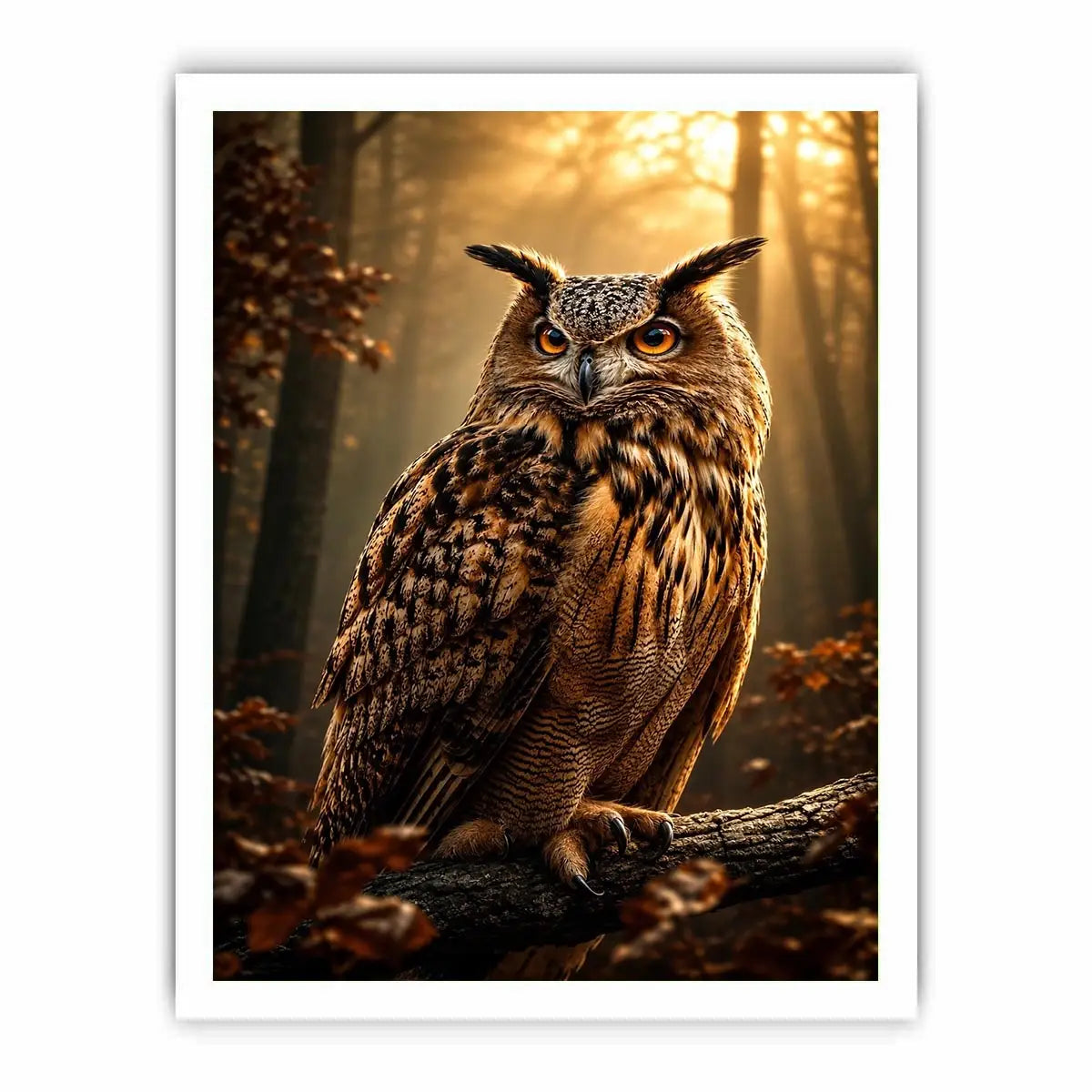   owl canvas print rustic office decor