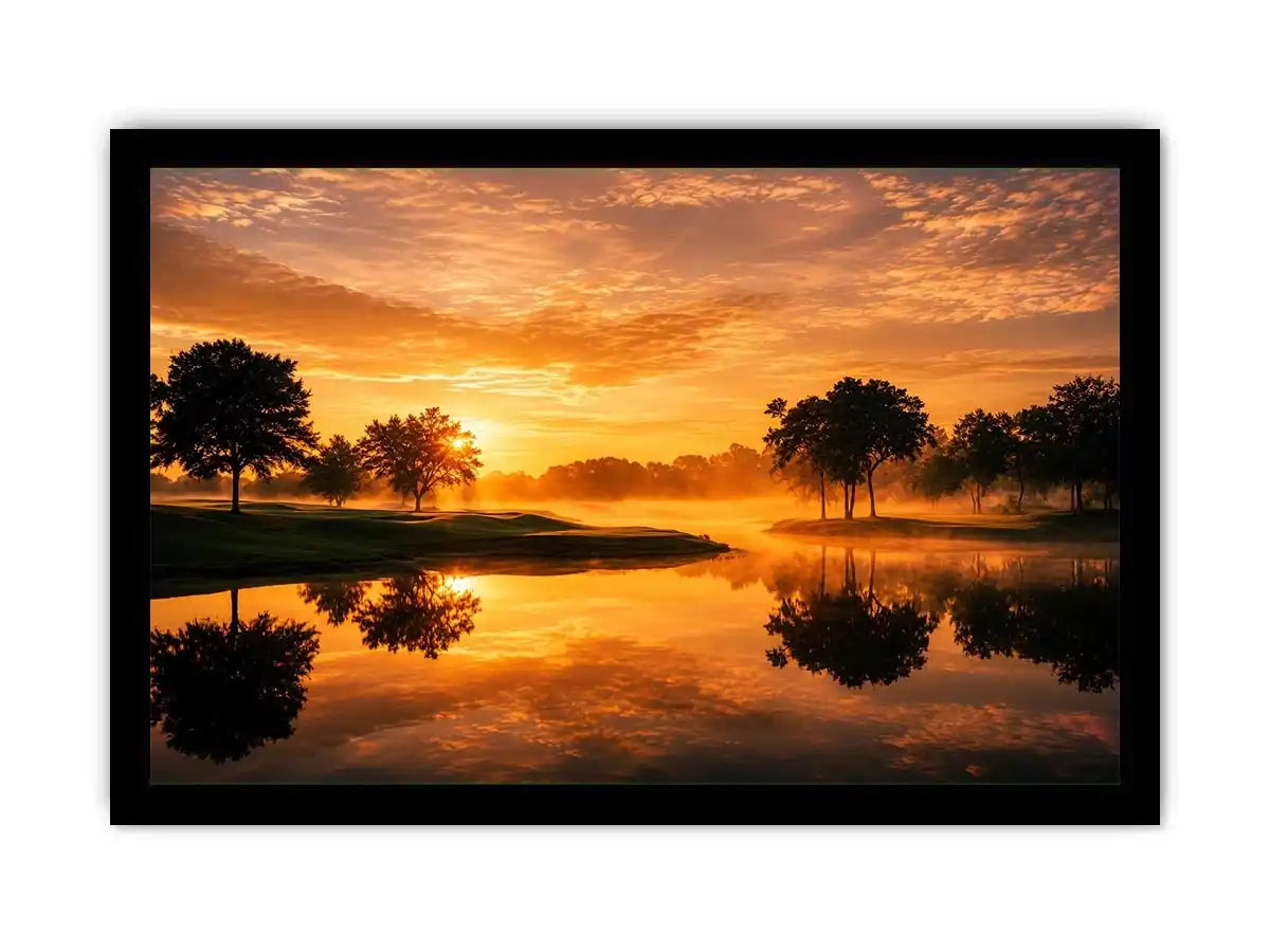   sunset lake canvas print living room