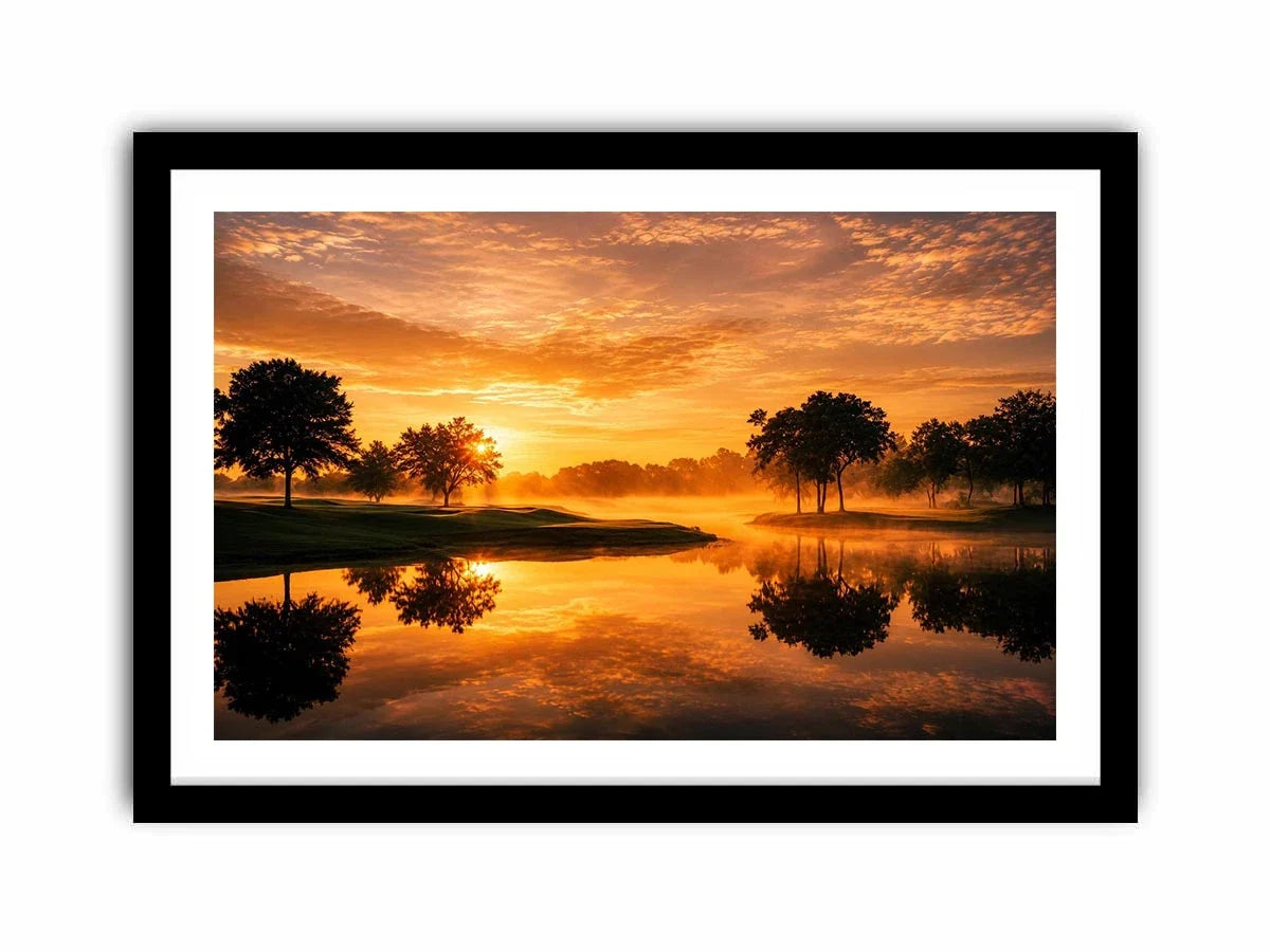   sunset lake canvas print living room
