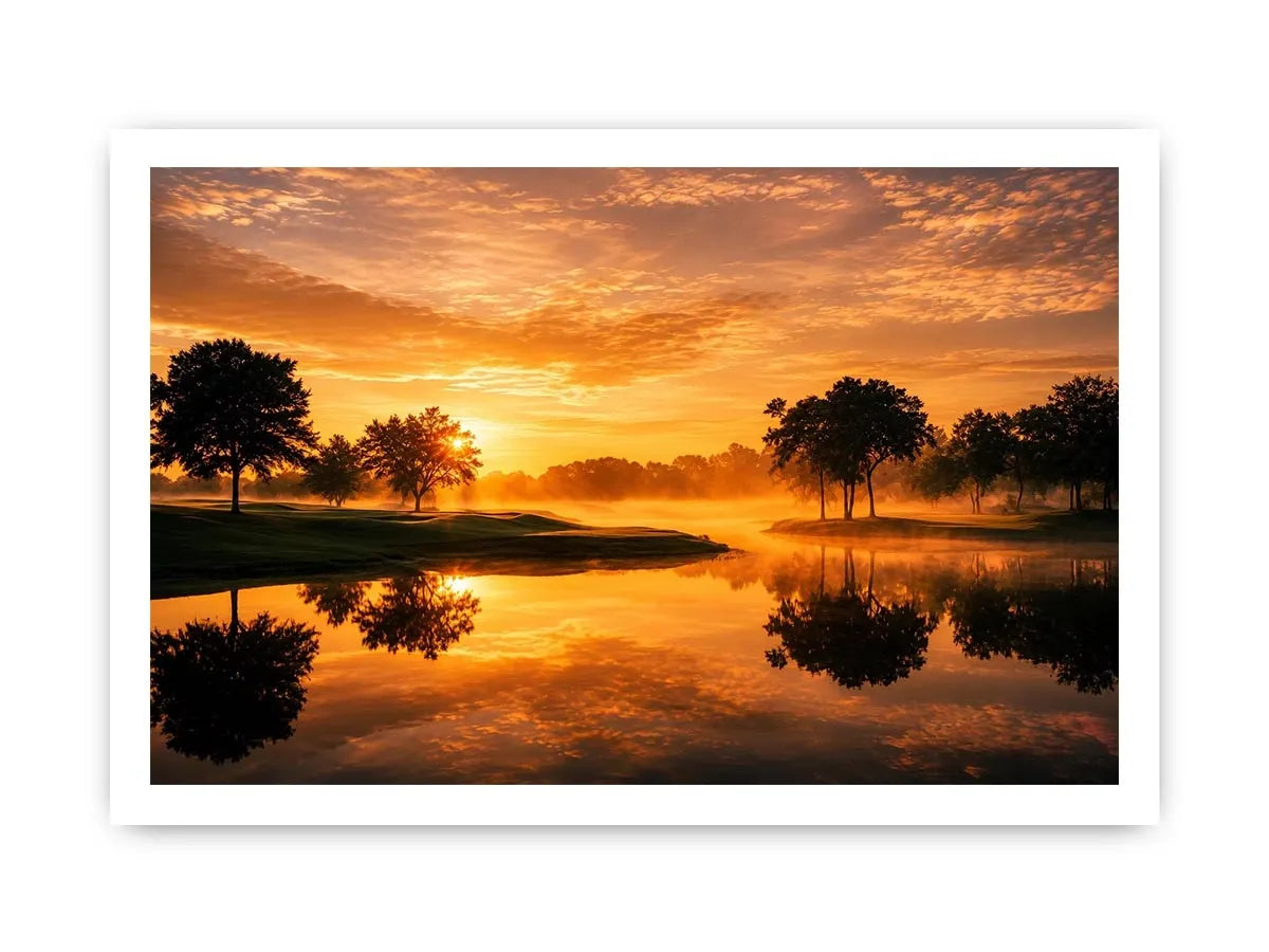   sunset lake canvas print living room