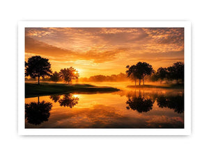   sunset lake canvas print living room