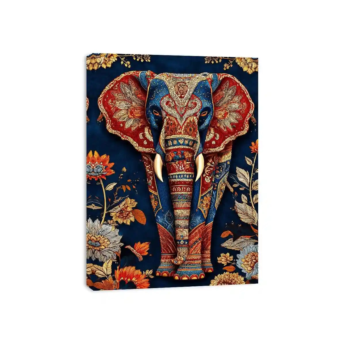   ornate elephant canvas art entryway