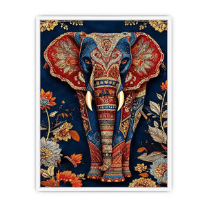   ornate elephant canvas art entryway
