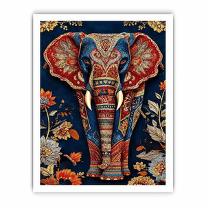   ornate elephant canvas art entryway