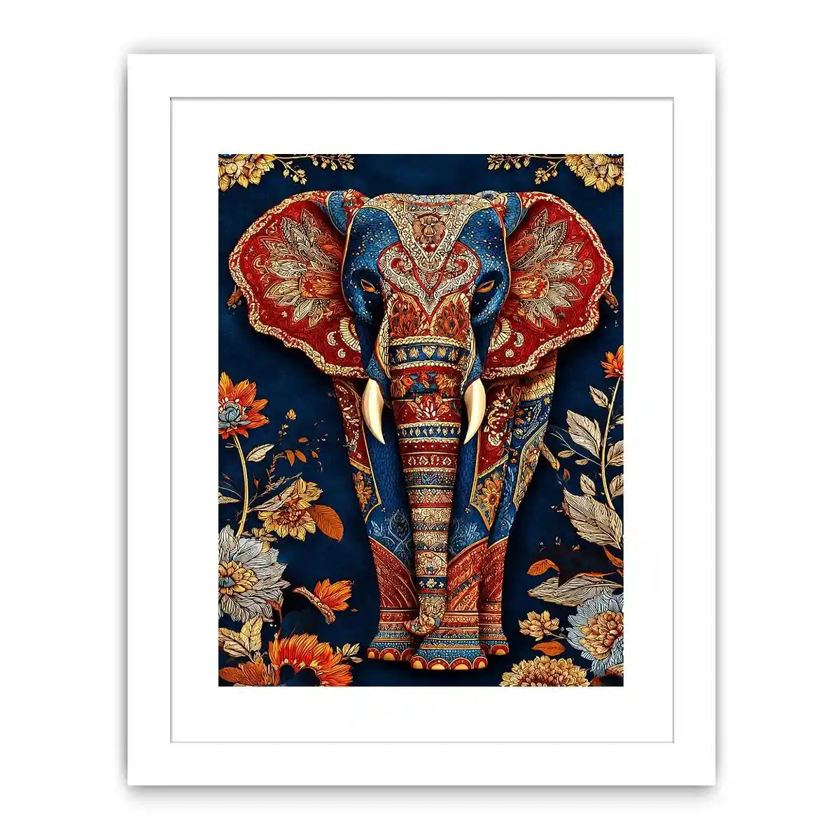   ornate elephant canvas art entryway