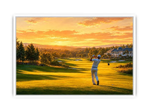   golden golf course canvas art