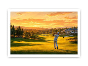   golden golf course canvas art