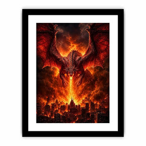   fiery dragon fantasy canvas wall art