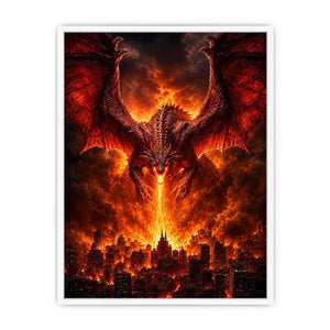   fiery dragon fantasy canvas wall art