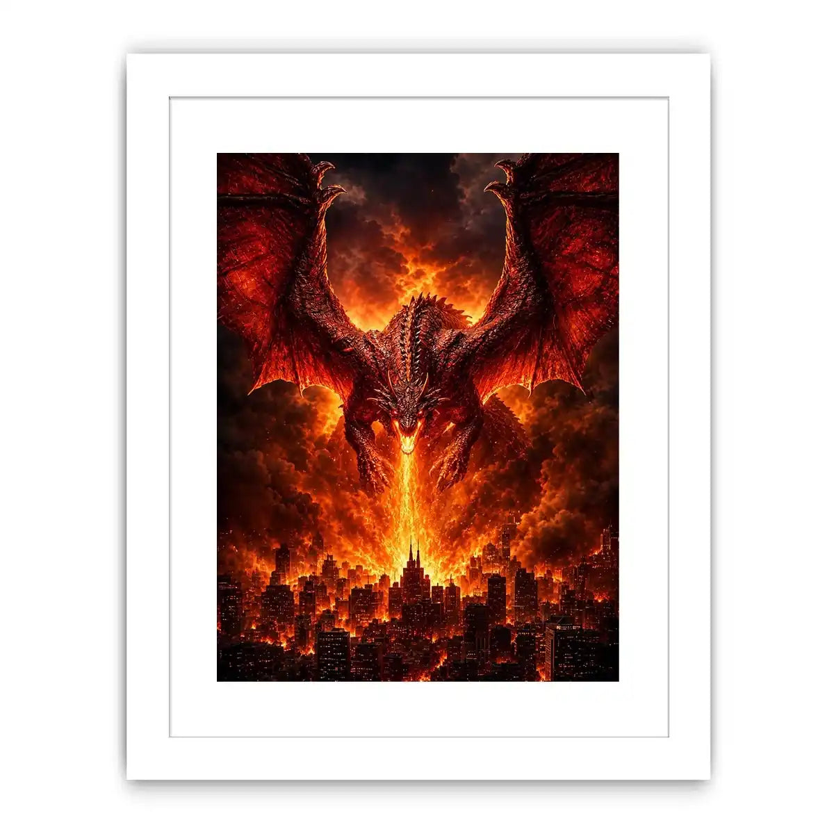   fiery dragon fantasy canvas wall art