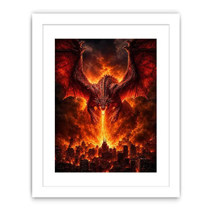   fiery dragon fantasy canvas wall art