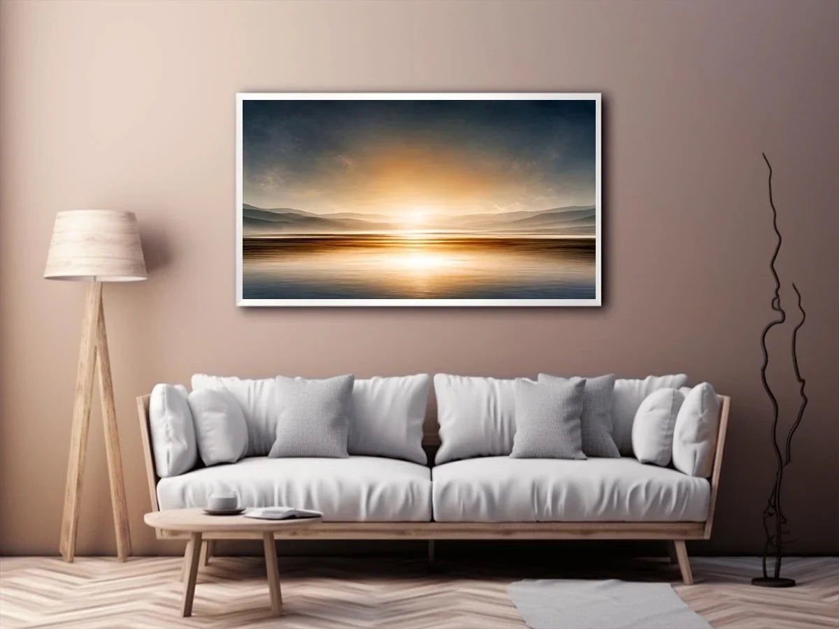   neutral shoreline minimal canvas art