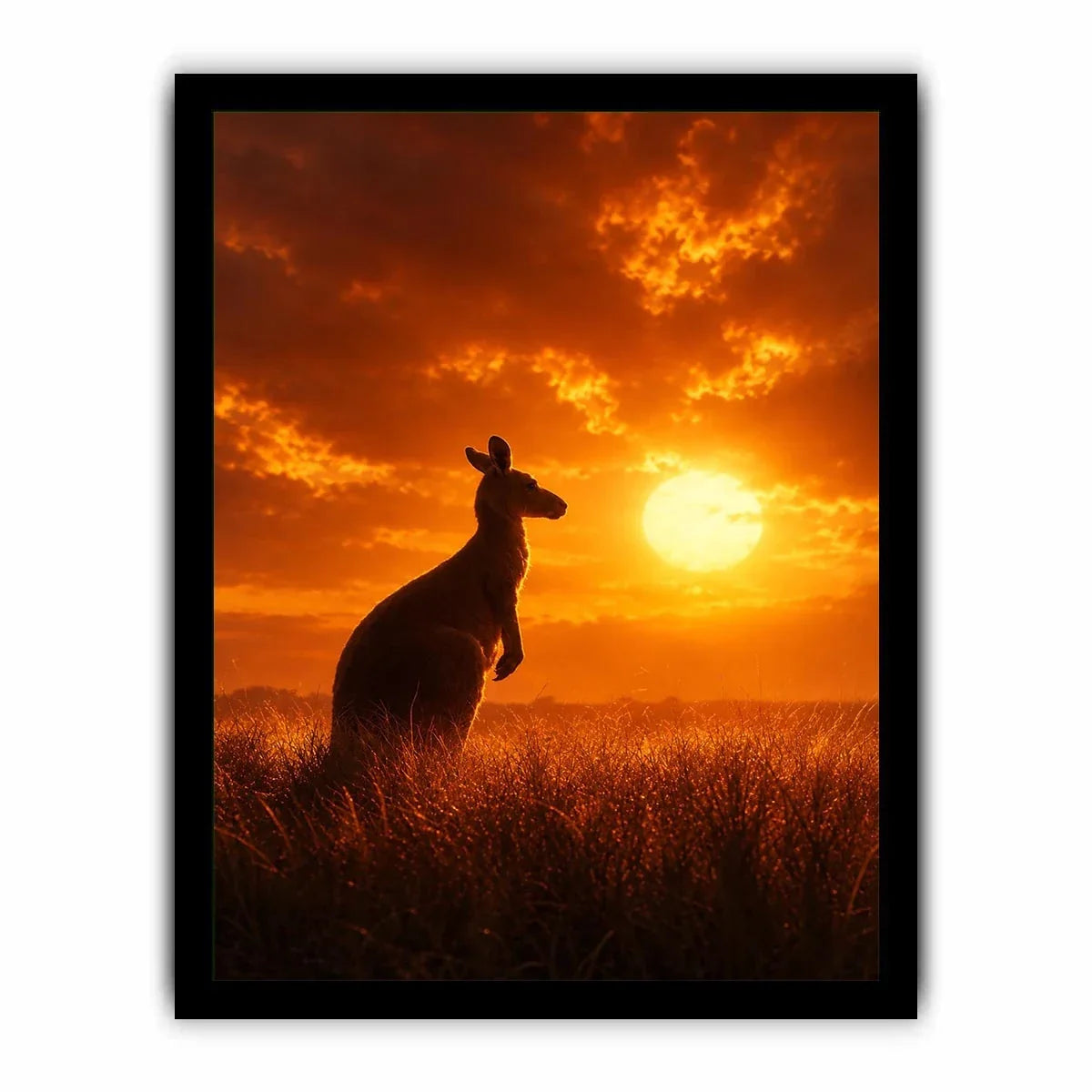   kangaroo sunset wildlife canvas print