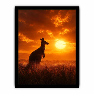  kangaroo sunset wildlife canvas print