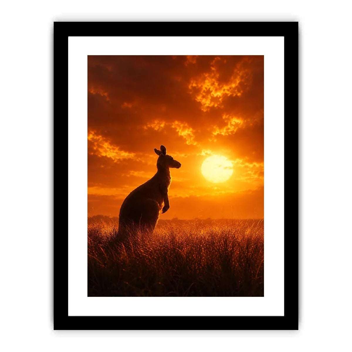   kangaroo sunset wildlife canvas print