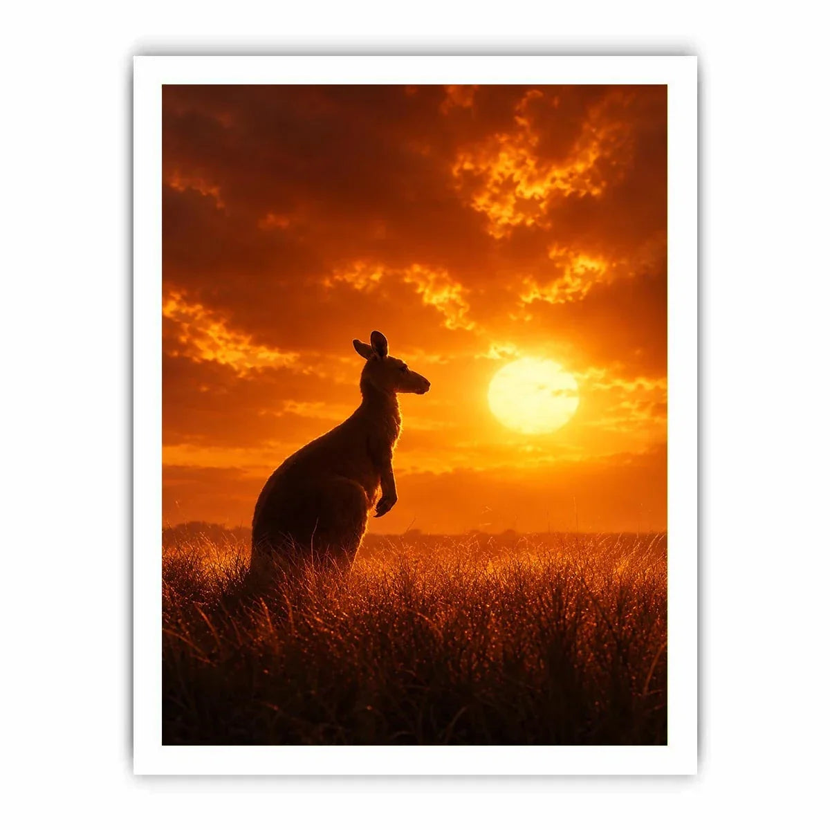   kangaroo sunset wildlife canvas print