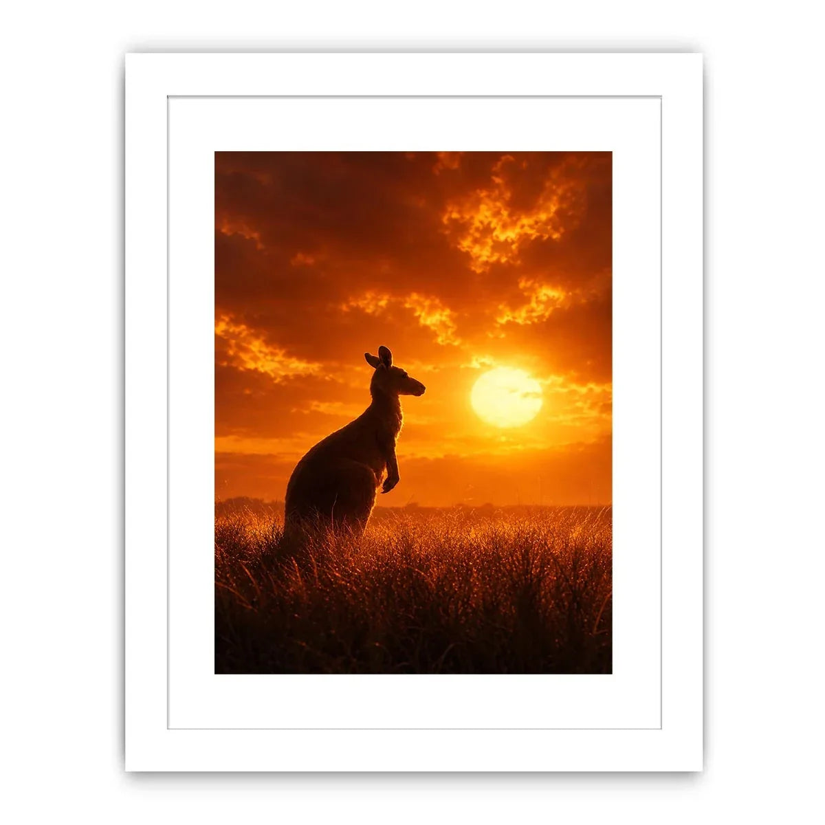   kangaroo sunset wildlife canvas print