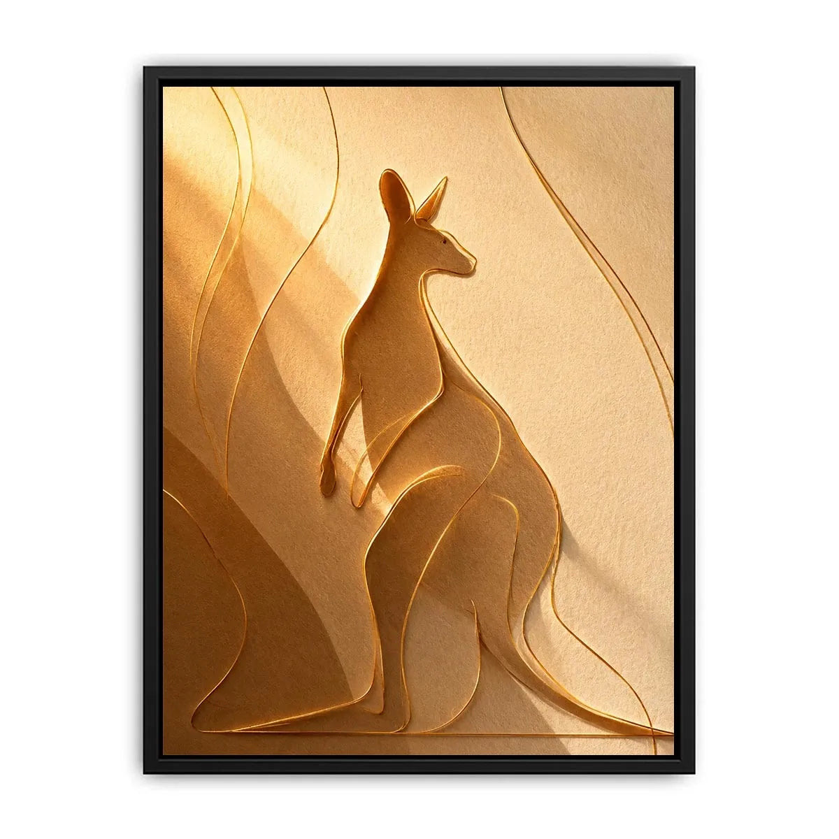   minimal kangaroo line art print