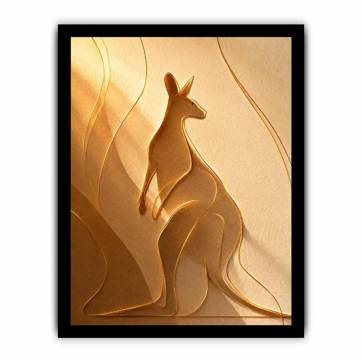   minimal kangaroo line art print