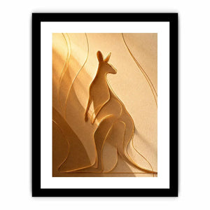   minimal kangaroo line art print