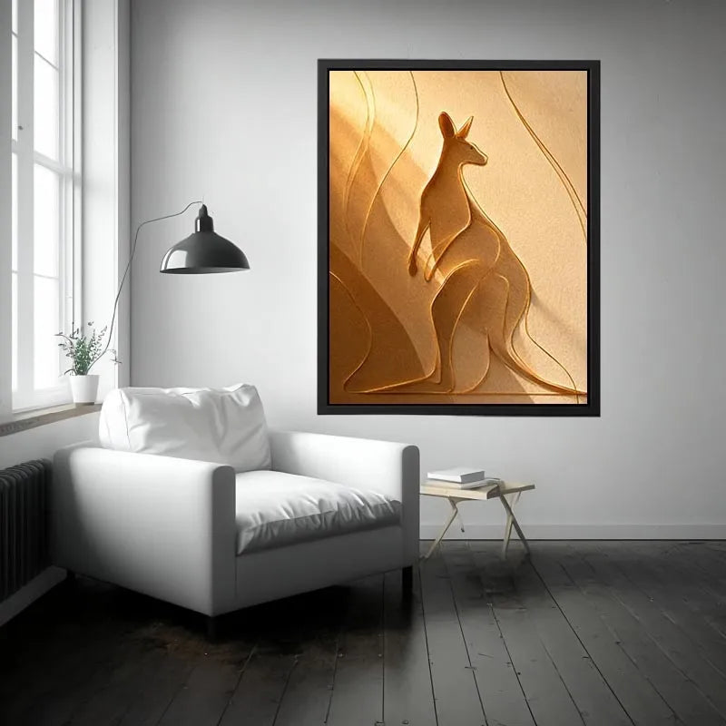   minimal kangaroo line art print