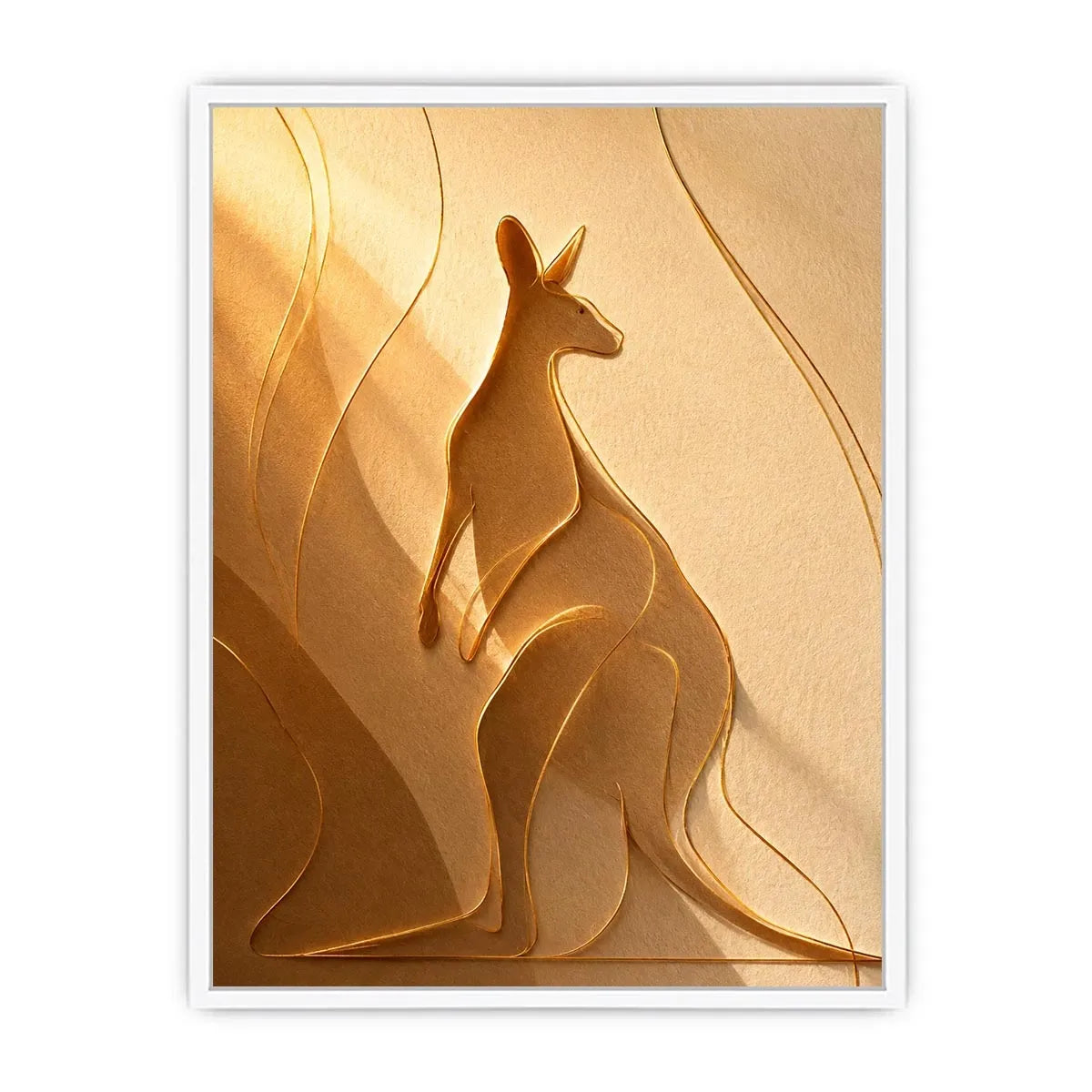   minimal kangaroo line art print