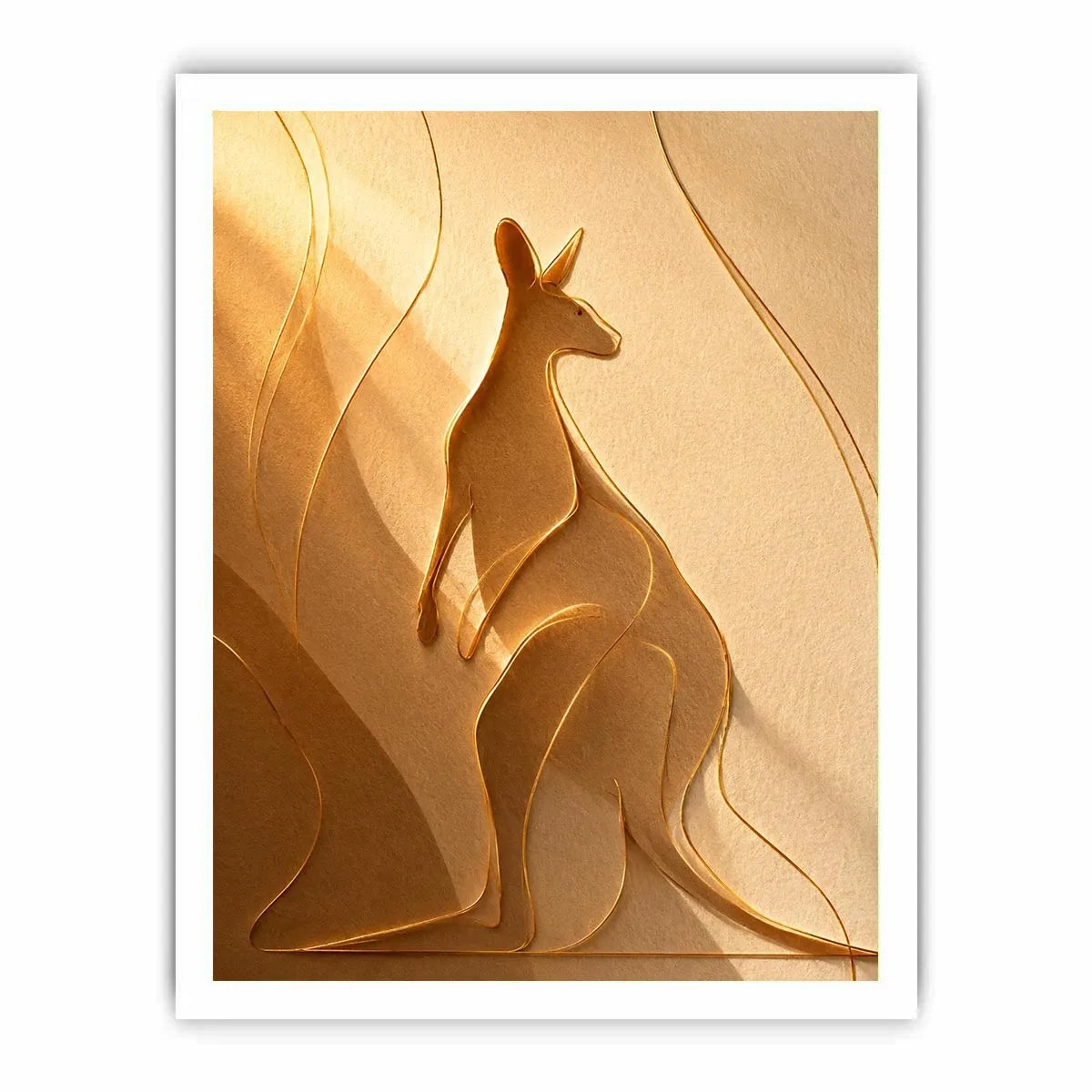   minimal kangaroo line art print