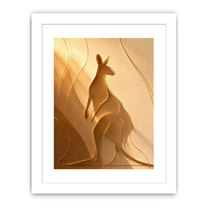   minimal kangaroo line art print