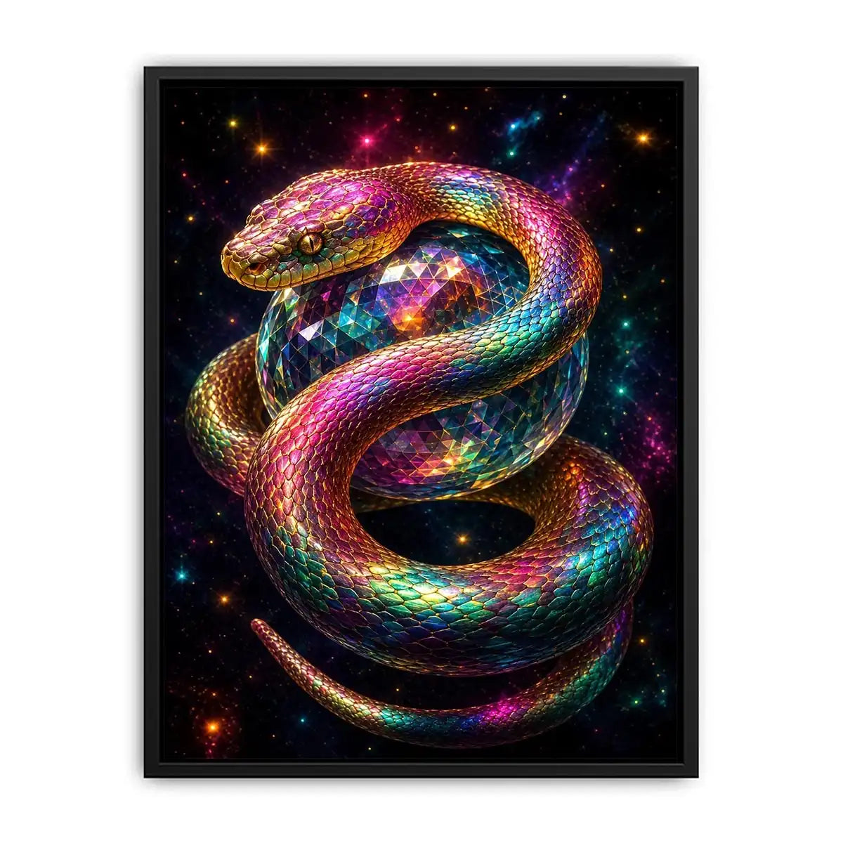   colorful fantasy snake canvas art