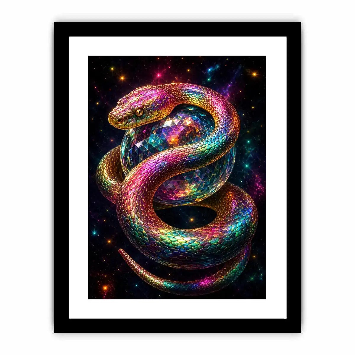   colorful fantasy snake canvas art