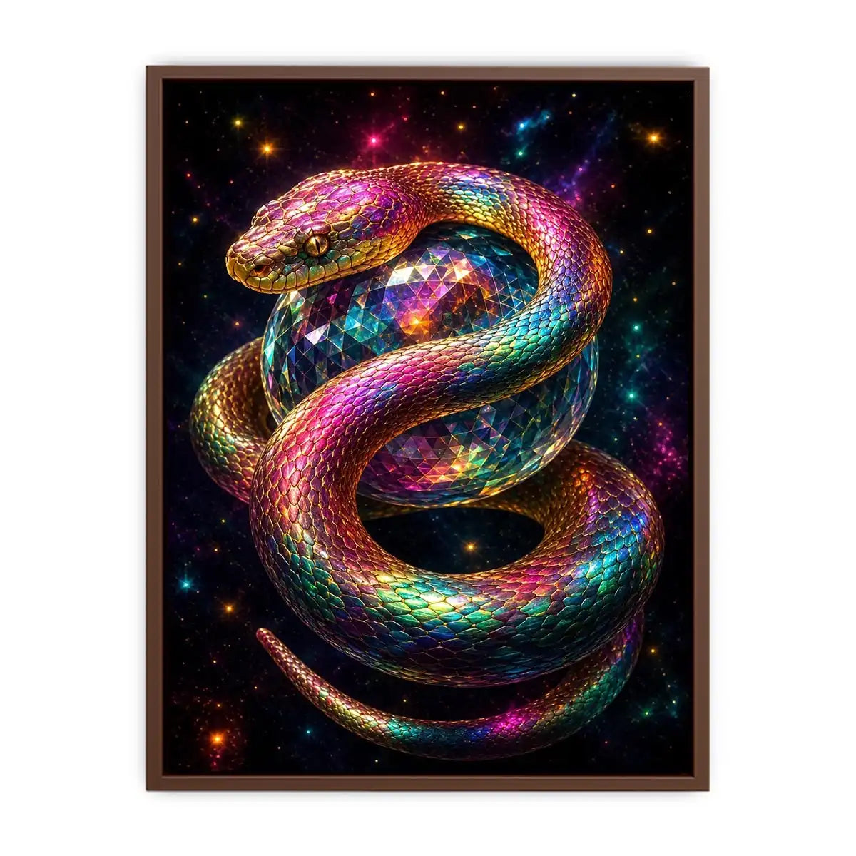   colorful fantasy snake canvas art