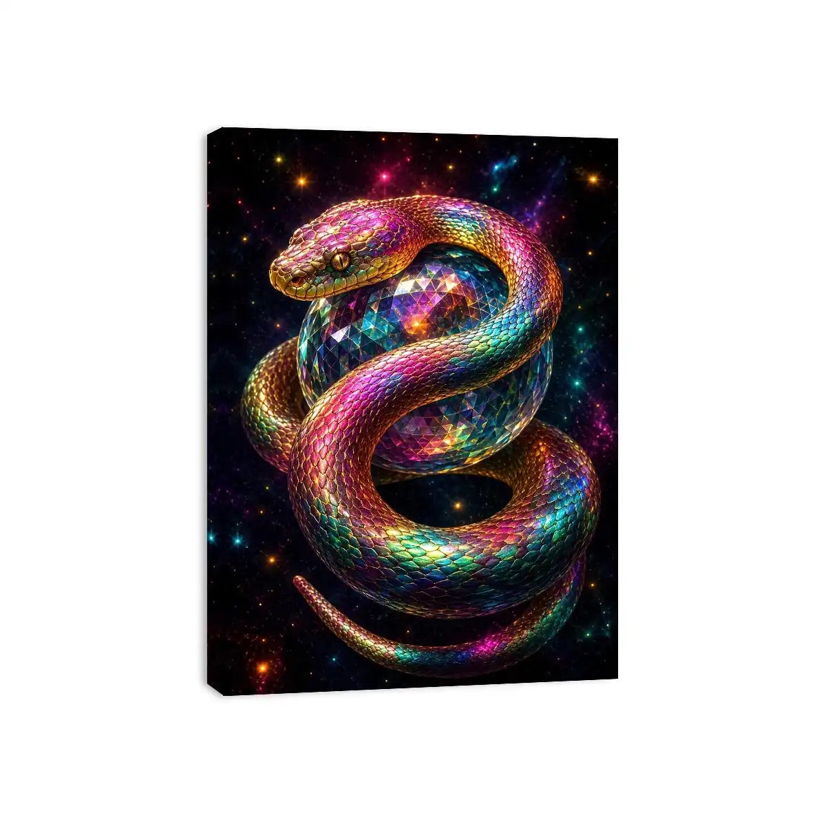   colorful fantasy snake canvas art