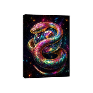   colorful fantasy snake canvas art