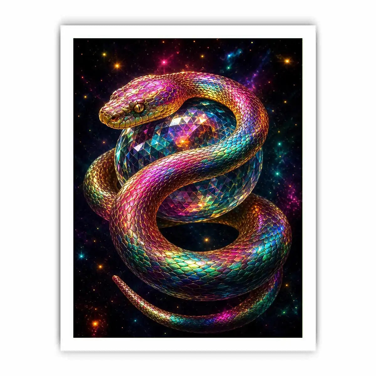   colorful fantasy snake canvas art