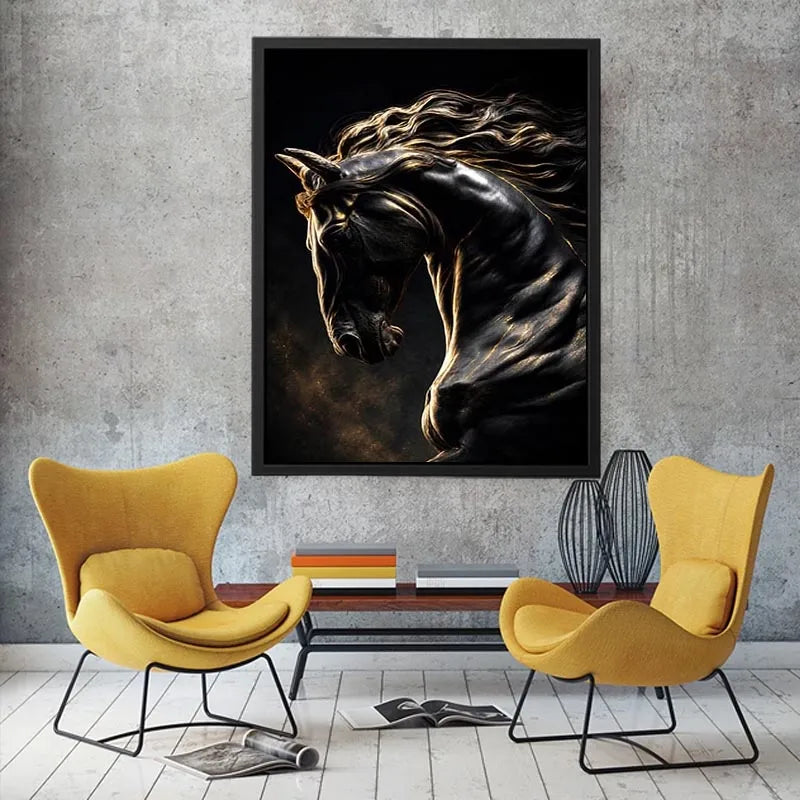   black horse luxury canvas art