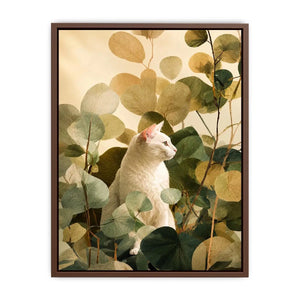   botanical cat bedroom canvas print