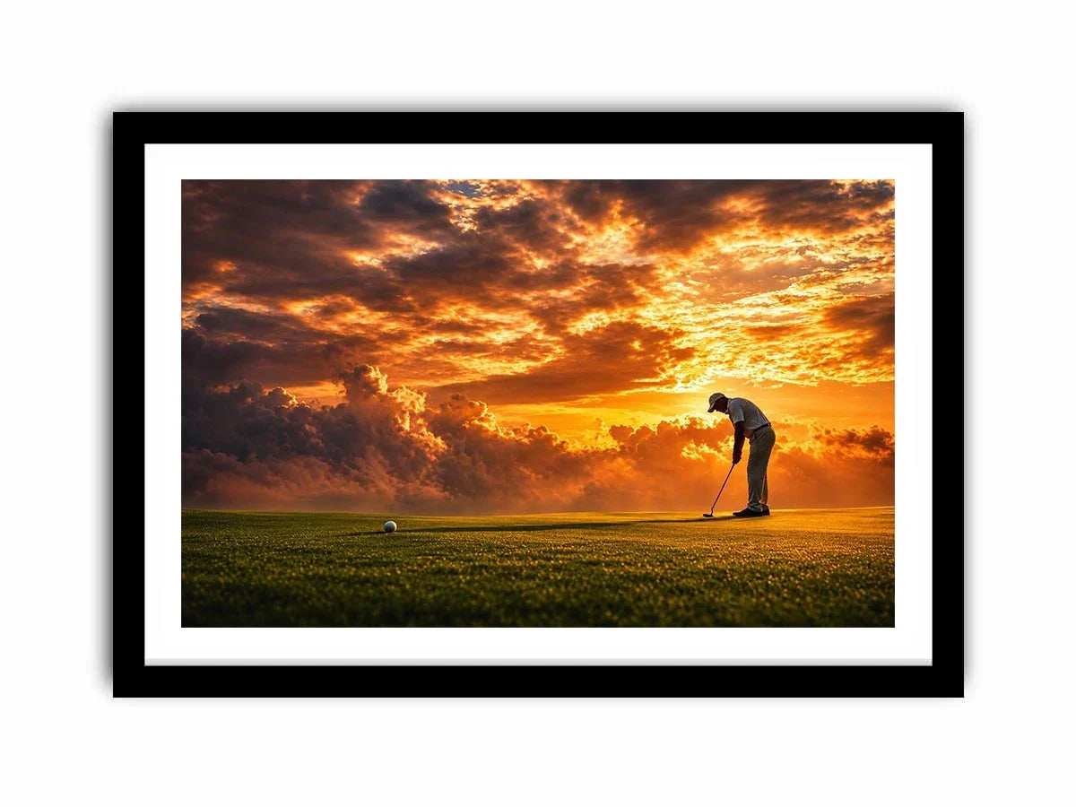   golf sunset office canvas art