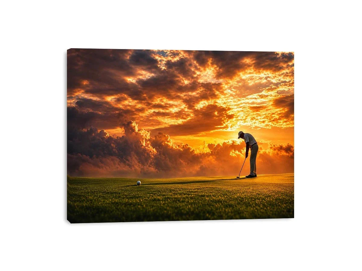   golf sunset office canvas art